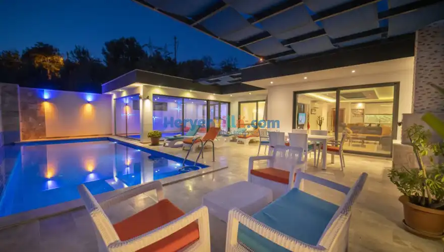 Villa Lera Üzümlü - Balayı Villası- Isıtmalı Kapalı Havuzlu Villa - Villa Paketi