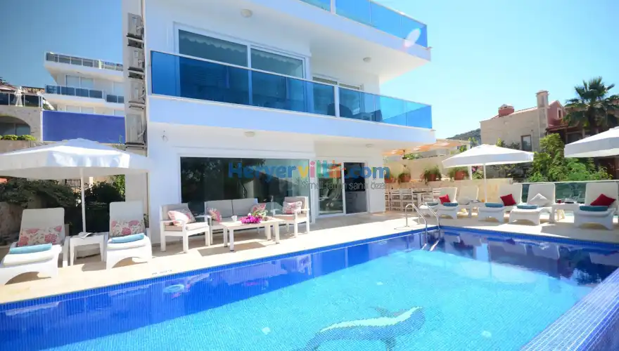 Villa Rüzgar Kaş, 8 kişilik, jakuzili, havuzlu - villapaketi